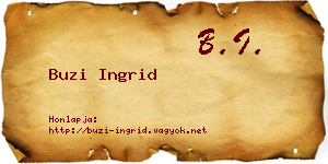 Buzi Ingrid névjegykártya